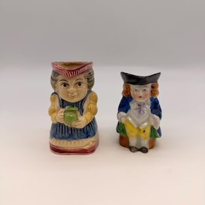 1940s Occupied Japan Toby Mug & Character Creamer Set Vintage Ceramic Figurines