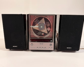 Vintage Sony CMT-EX22 Compact Stereo System CD Player With Speakers