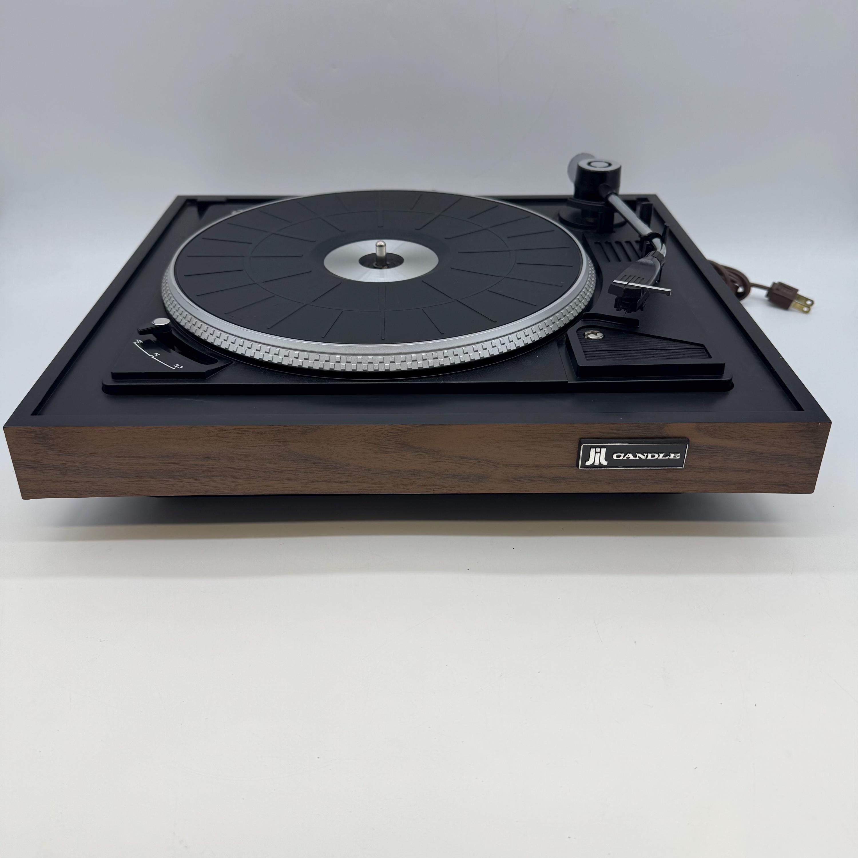 Vintage 1970s JIL Candle Model 5904X Turntable Record Player Wood