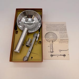 Kit de flash refletor vintage para câmera fotográfica, equipamento de fotografia retrô dos anos 1950.