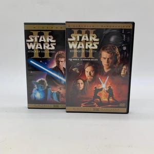 Pack de DVD de Star Wars Episodio II y III en formato panorámico. Película de ciencia ficción.