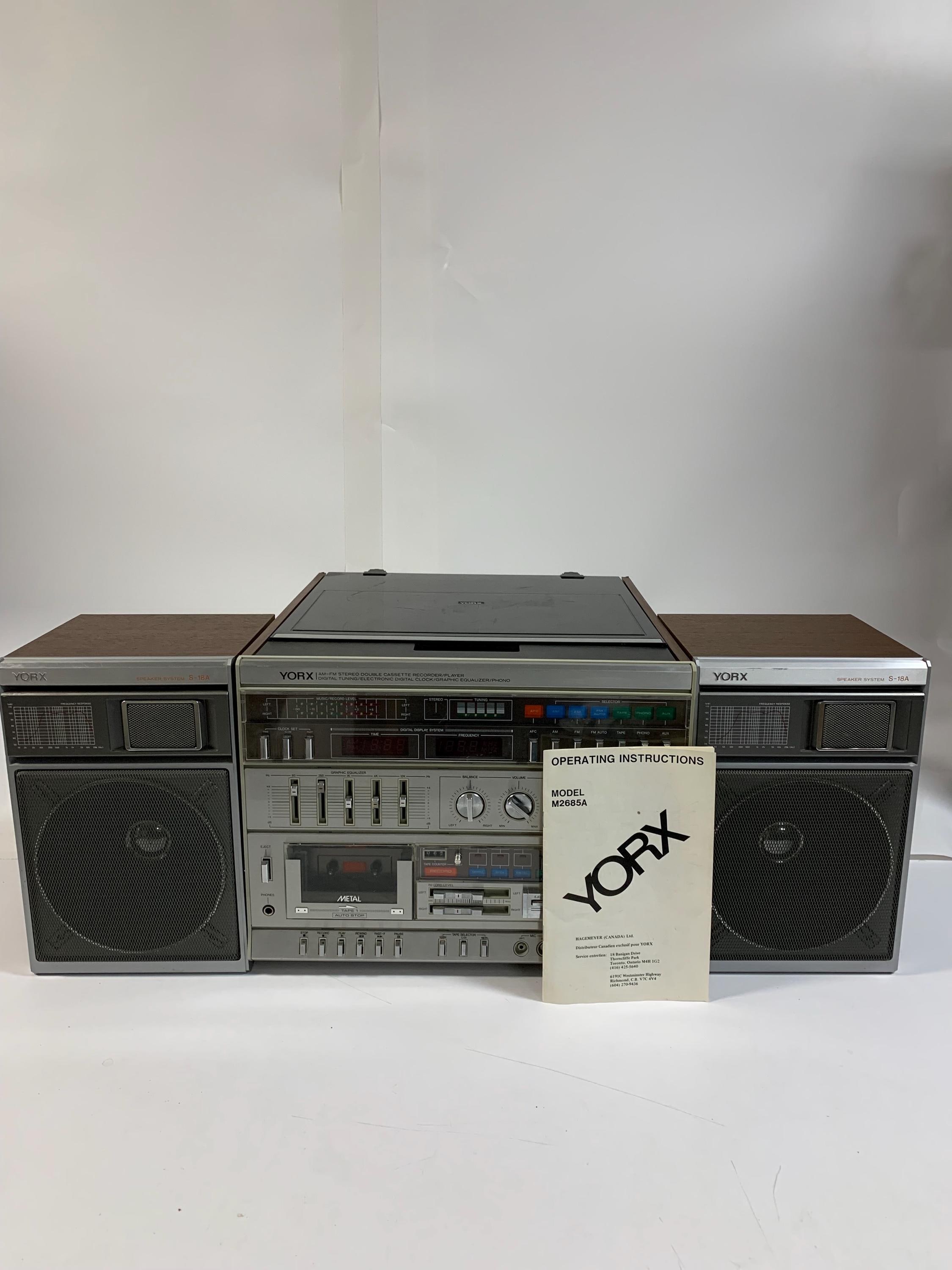 ラジオ・コンポ Vintage Memtek MAP-2100Sony Vintage YORX M2685A 1980s Stereo System Turntable Cassette Japan