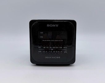 Vintage Sony Dream Machine AM FM Clock Radio ICF-C120 Black 1990s
