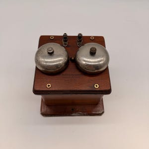 Antique Northern Electric Double Bell Telephone Ringer Wood Box /1940s