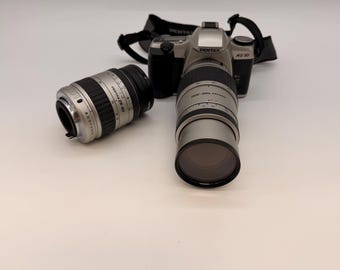 Vintage Pentax MZ-30 35mm Film Camera Kit w 2 Lenses 1990s SLR made in Japan