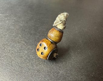 Hand-Carved Yak Bone Guru Bead  Dice-Shaped Tibetan Mala Connector, Vintage-Style, Mala Accessory, Antique Finish