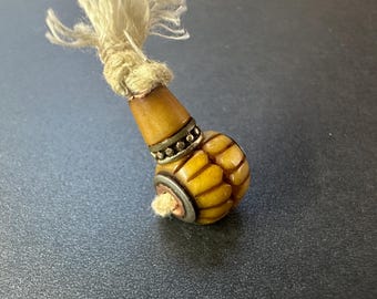 Hand-Carved Yak Bone Guru Bead | Tibetan Mala Bead | Symbol of Impermanence & Swallowing | Buddhist Meditation Supply
