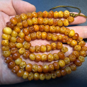 Mala de calavera Citipati de 108 cuentas / Hueso de yak tallado a mano, 10 mm, 38 pulgadas / Rosario budista tibetano para meditación imagen 1