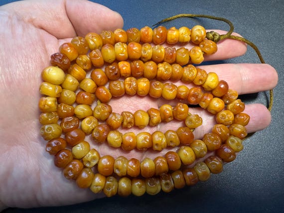 108 Bead Citipati Skull Mala | Hand-Carved Yak Bone, 10mm, 38 Inches | Tibetan Buddhist Charnel Ground Rosary for Meditation