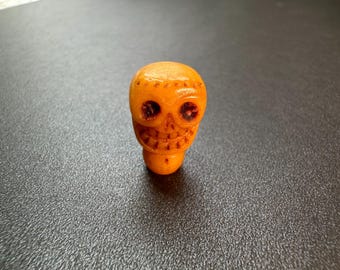 Hand-Carved Yak Bone Skull Bead  Tibetan Buddhist Guru Bead, Mala Supplies, Spiritual Jewelry Craft