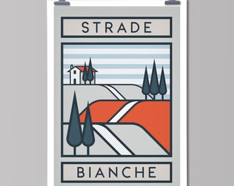 The Routes: Strade Bianche | Cycling Art Print
