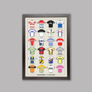 PERSONALISED Cycling Art Print Nicknames of the Peleton image 8