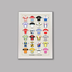 PERSONALISED Cycling Art Print Nicknames of the Peleton image 10