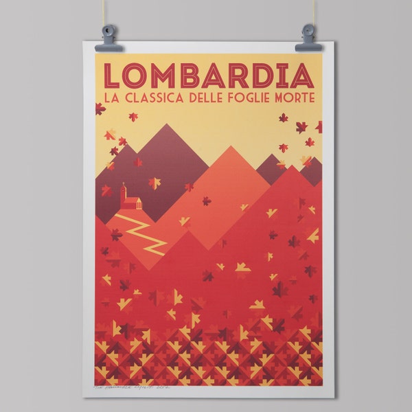 Fietskunstprint 'Ronde van Lombardije'