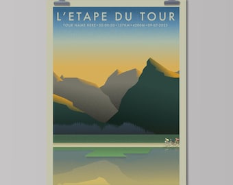 L'Etape du Tour 2023 [Personalised] | The Adventure Collection | Cycling Art Print