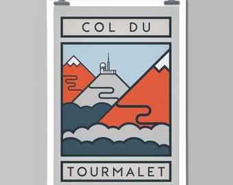 The Routes: Col du Tourmalet | Cycling Art Print