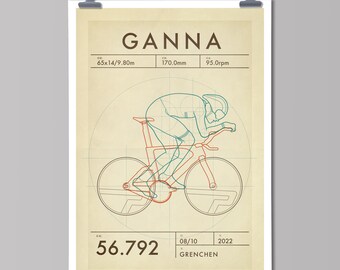 The Hour: Filippo Ganna | Cycling Art Print