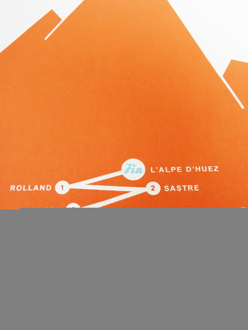 PERSONALISED Cycling Art Print 'L'Alpe d'Huez Tour de France Climb' image 3