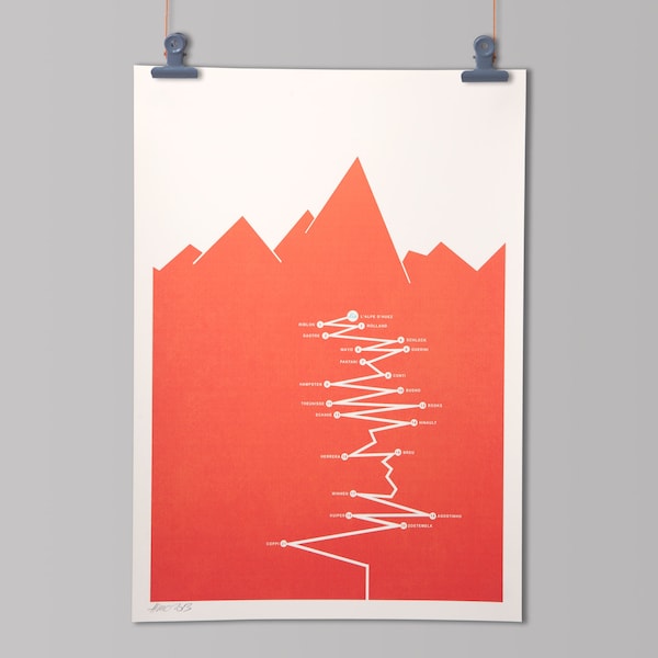 Bike Art Print - Tour De France Climb - L'Alpe d'Huez