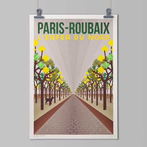 Cycling Art Print  'Paris-Roubaix'