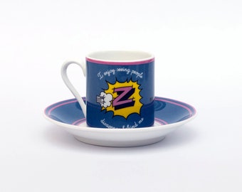 Robert Millar / Philippa York | Tasse à expresso et soucoupe en porcelaine fine