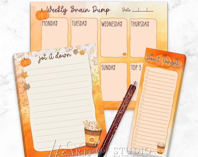 Jot It Down Fall Vibes Hand-crafted Notepad