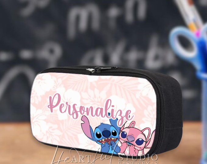 Pink Tropical Personalized Zipper Pencil Pouch