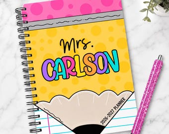 Personalized Teacher Planner 2026-2027 | Weekly Lesson Planner & Pen Set
