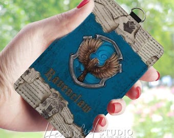 Wizard House Card Wallet, Ravenclaw Inspired Card Holder, Personalized Wallet, Perfect Gift, Keychain Card Wallet, Compact Card Holder
