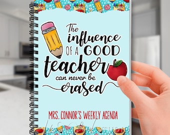 Personalized Agenda for Teachers, Never Erased Weekly Planner, Teacher Schedule Book, Customizable Planner