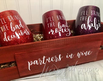 Partners in Wine Gift Set, Wine Tumbler Set of 3