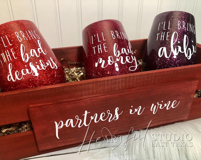 Partners in Wine Gift Set, Wine Tumbler Set of 3