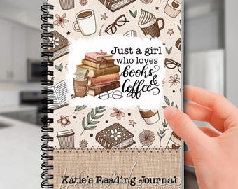 Handcrafted Books and Coffee Reading Journal: Personalized Book-ish Gift