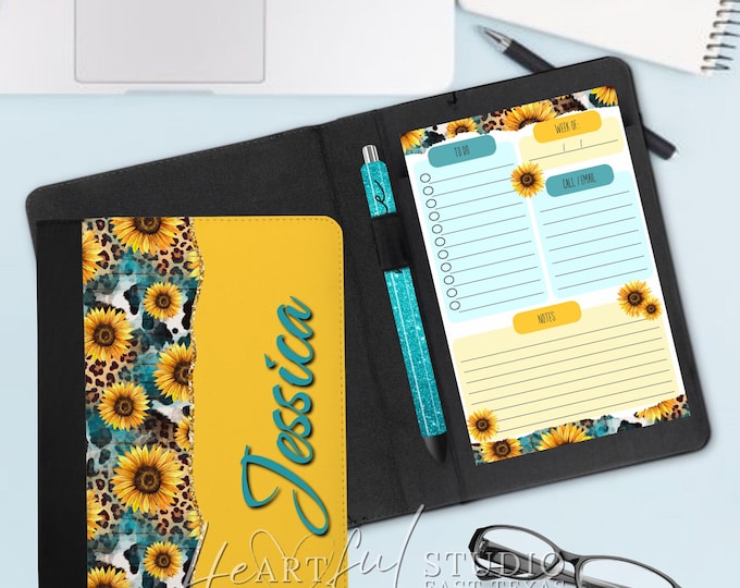 Personalized Sunflower Notepad Gift Set