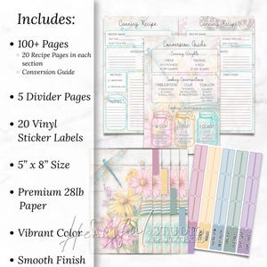 K&ouml;nnte beinhalten: Ein Set mit einem Einmachrezept-Journal mit &uuml;ber 100 Seiten, darunter Rezeptseiten, ein Umrechnungsleitfaden und Trennseiten. Das Set enth&auml;lt au&szlig;erdem 20 Vinyl-Aufkleber. Das Journal ist ca. 13 x 20 cm gro&szlig; und aus hochwertigem Papier gefertigt.