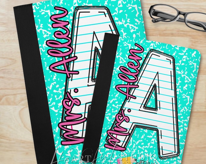 Personalized Teacher Padfolio: Composition Pencils Design