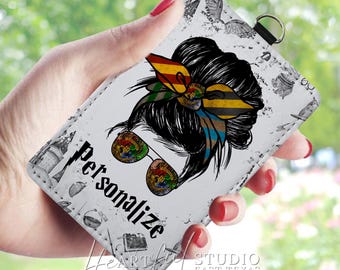 Hogwarts Inspired Card Wallet, Personalized Card Holder Keychain, Wizarding World Gift, Gift Idea, Slim Compact Wallet, Custom Keychain Gift