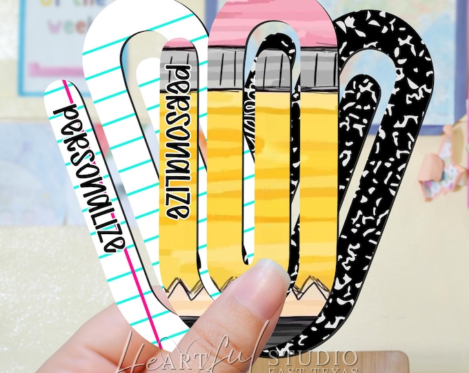 School Theme Jumbo Paperclip Set