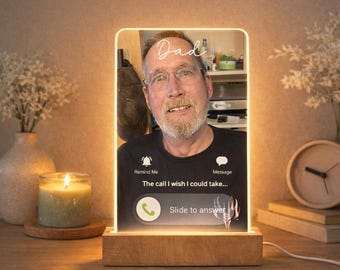 Custom Memorial Photo Light, FaceTime Inspired Keepsake, Sympathy Gift