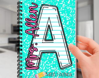 Handcrafted Weekly Agenda Planner: Personalized Teacher Gift