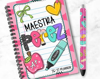 Personalized Teacher Planner 2026-2027 | Academic Weekly Monthly Organizer