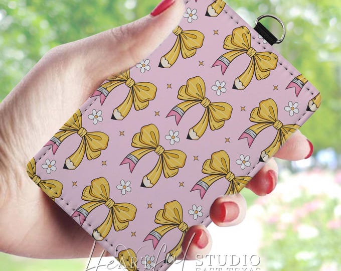 Coquette Pencil Bow Card Wallet: Playful Card Holder