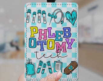 Personalized Phlebotomy Tech Badge Holder: Keychain, Reel, or Lanyard