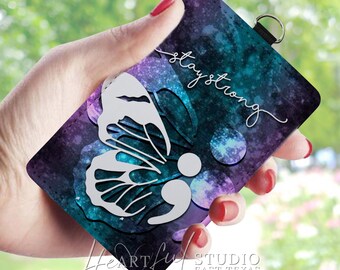 Stay Strong Card Wallet, Suicide Awareness Keychain, Mental Health Gift