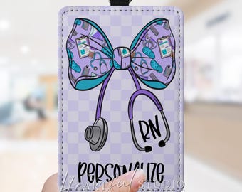 Nursing, LPN, RN, CNA Bow Badge Holder
