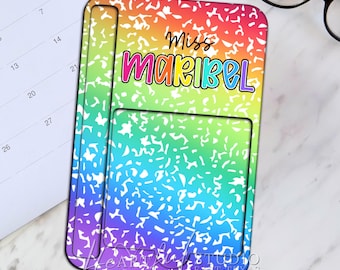 Personalized Rainbow Composition Sticky Note Holder