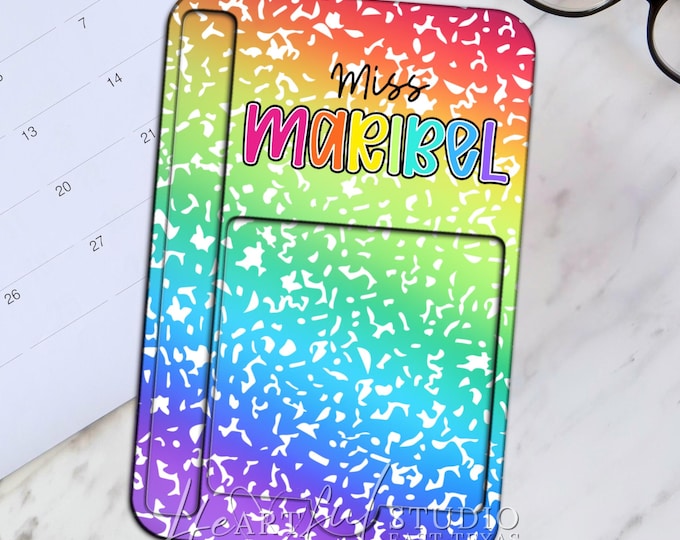 Personalized Rainbow Composition Sticky Note Holder