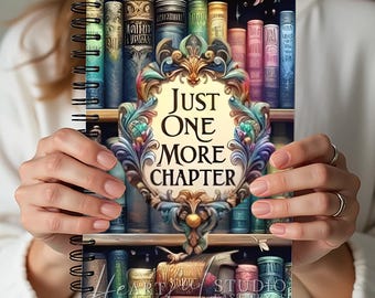 Personalized Reading Journal, “Just One More Chapter” Design, Book Lover Gift