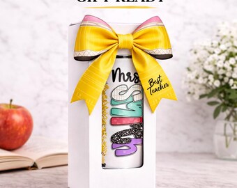 Personalized Teacher Tumbler, Custom Name Cup, Insulated Stainless Steel (20oz)
