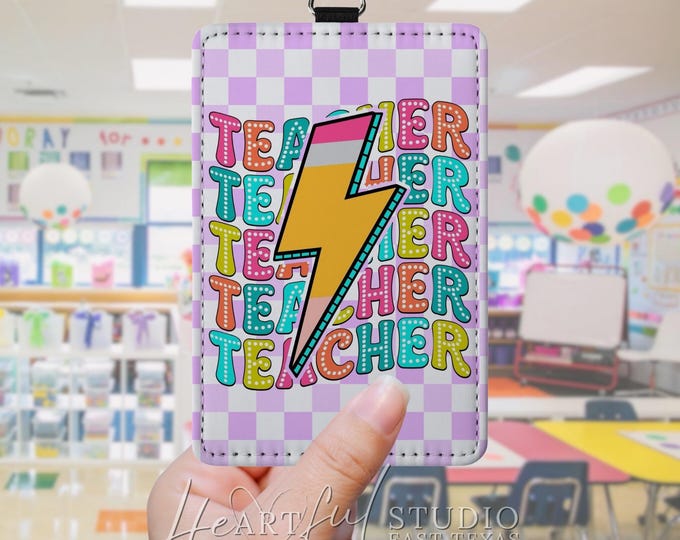 Pencil Lightning Bolt Badge Holder